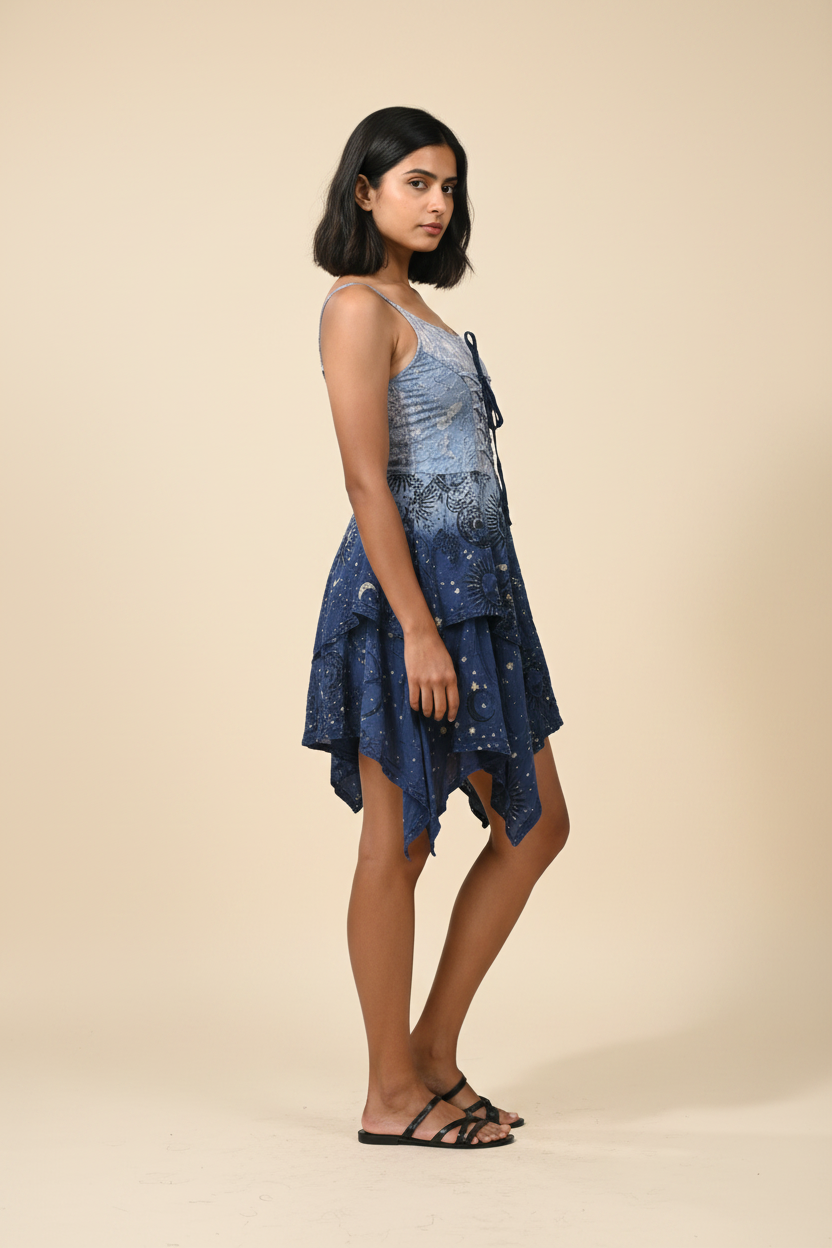 Blue Dress - Side Profile Shot