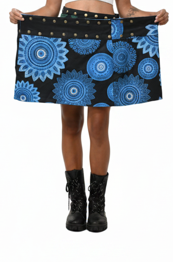 Blue Mandala Skirt Spread Open