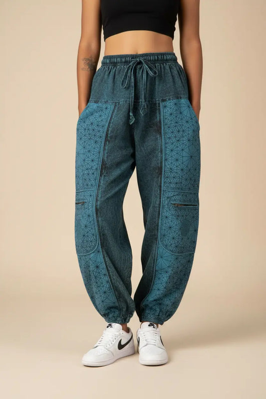 Boho Cargo Harem Pants - Nike Jordan Sneakers