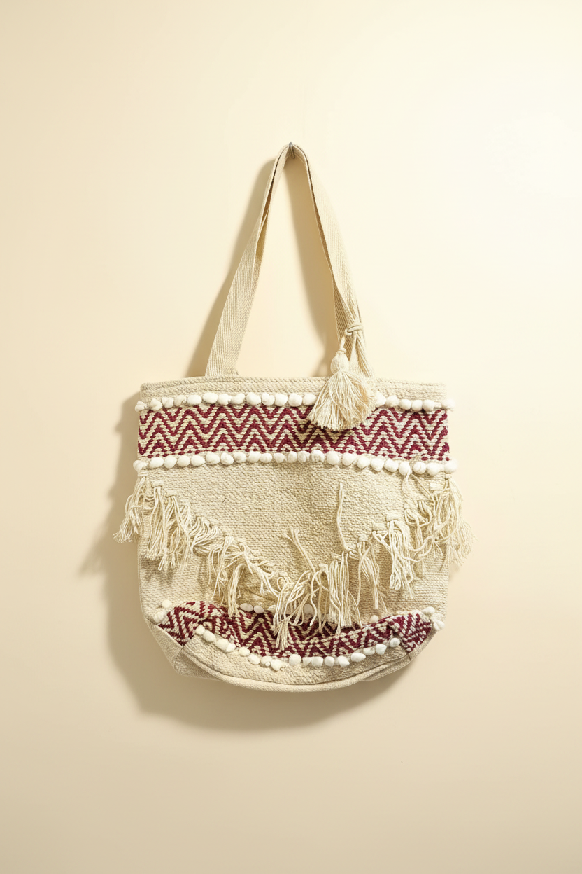 Burgundy Chevron Tote – Studio