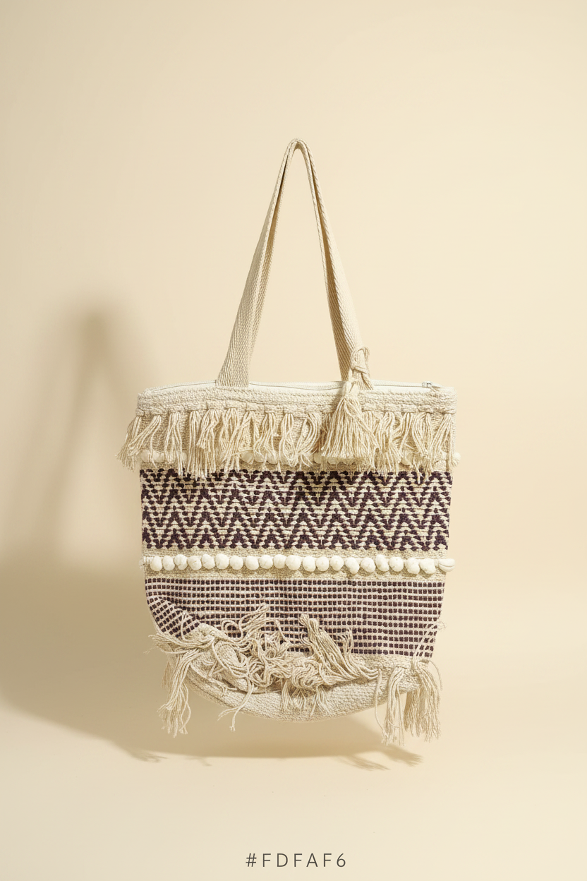 Dark Brown Chevron Tote – Studio