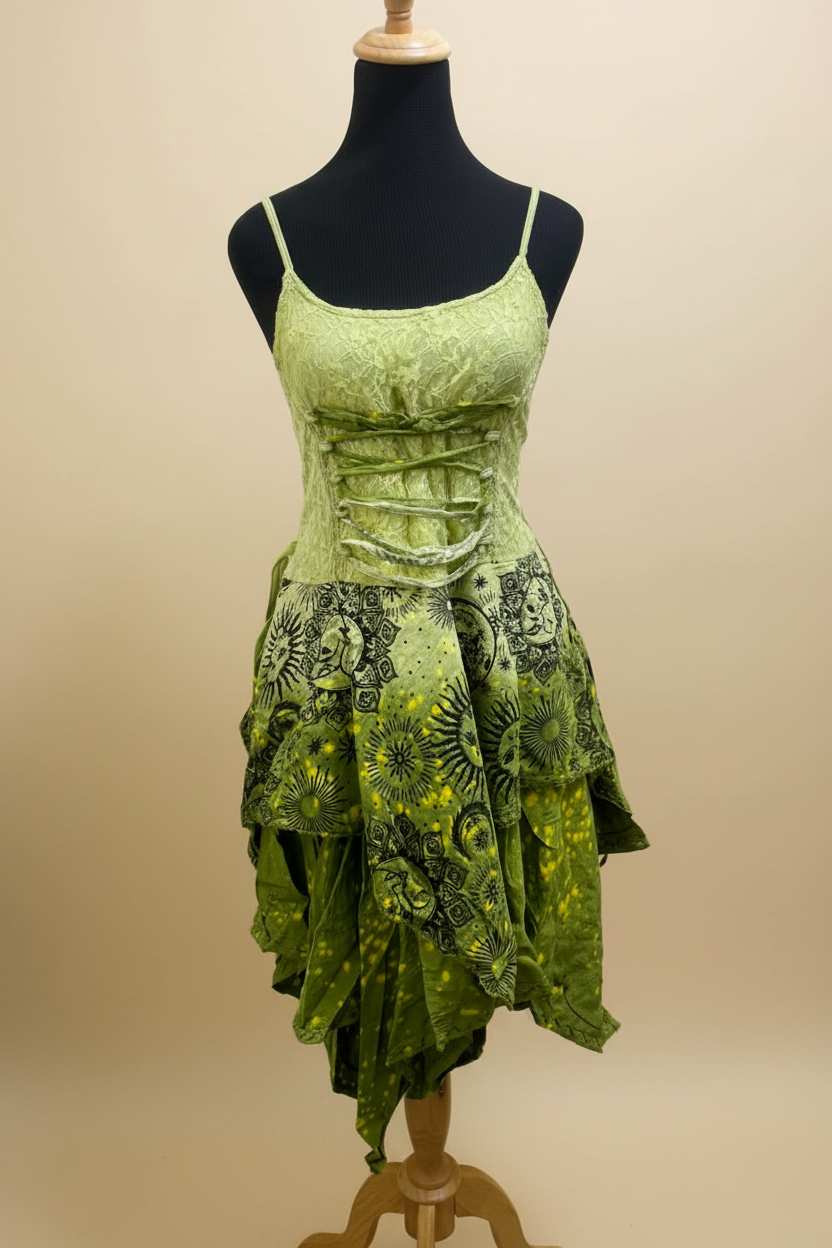 Lime Green Dress - Clean Background