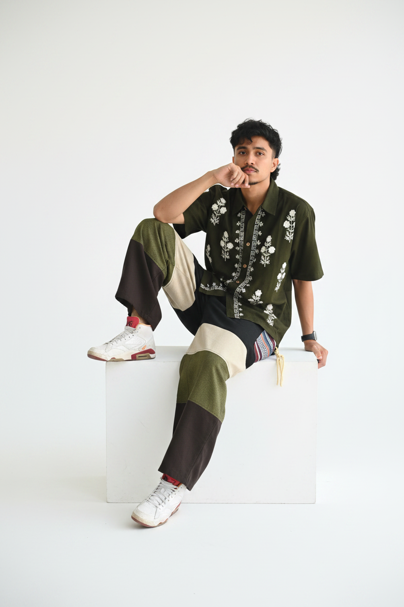 Men's Sitting White Studio Shot