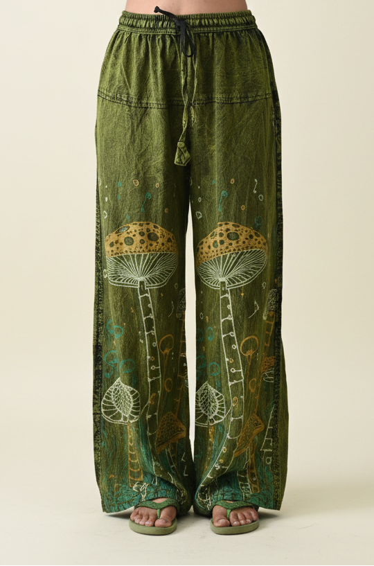 Olive Green Mushroom Pants - Studio