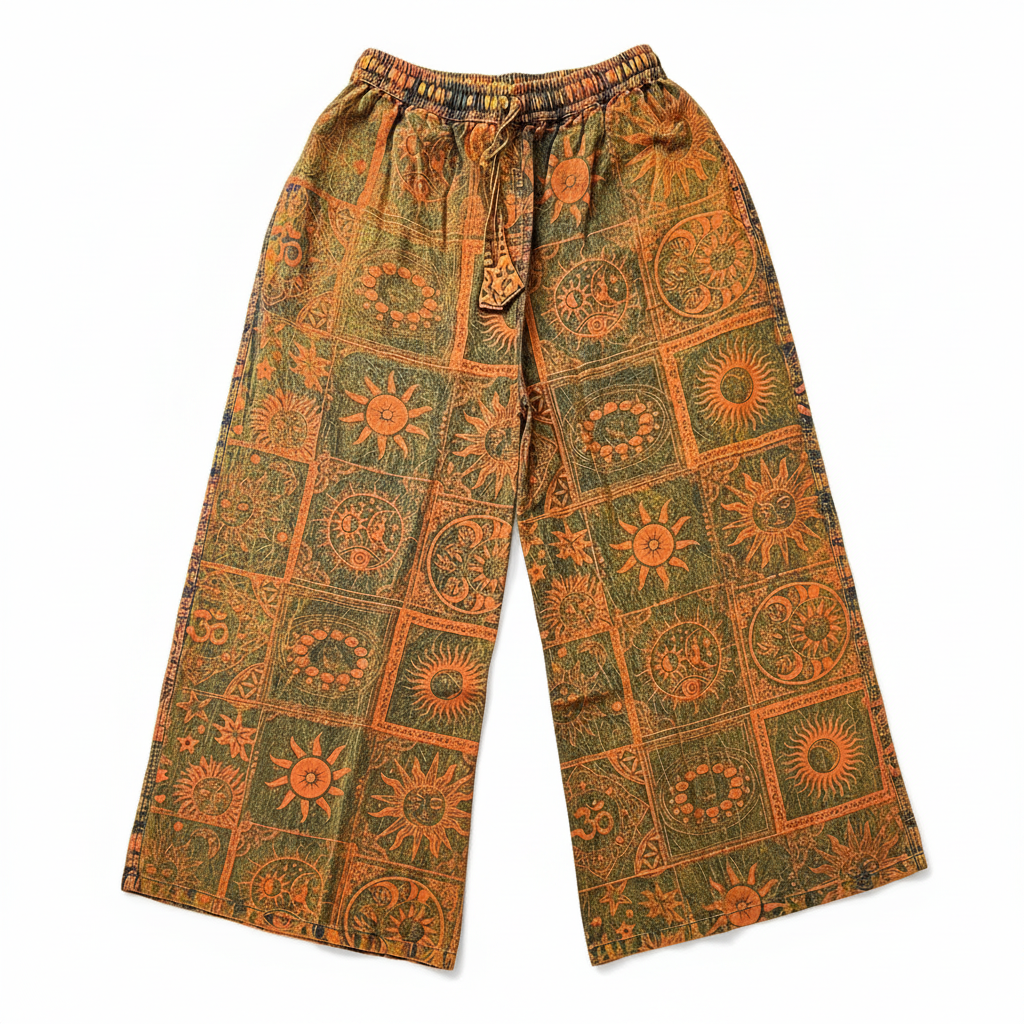 Orange Celestial Pants Flat-lay - White Background