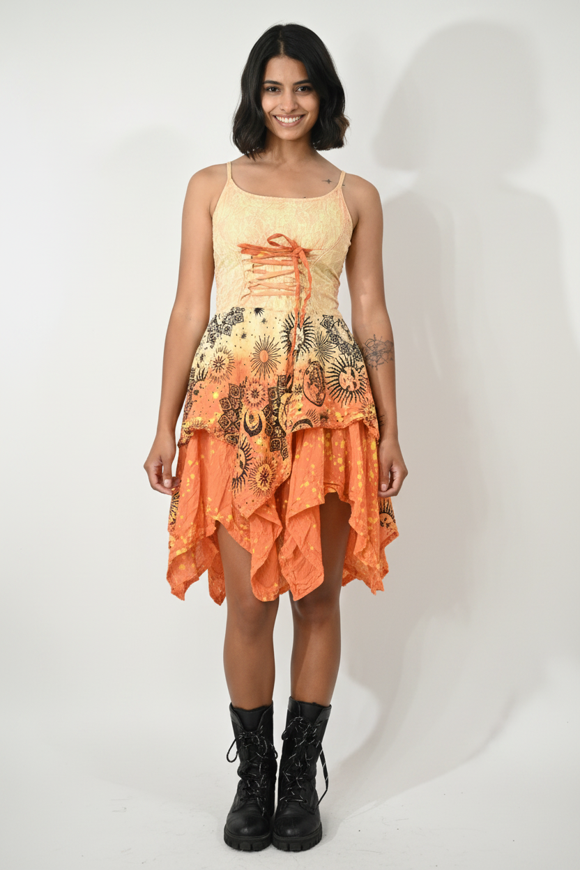 Orange Ombre Bohemian Dress - Professional Shot
