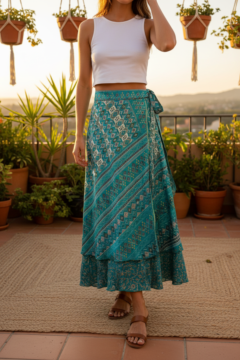 Teal Aztec Geometric – Lifestyle
